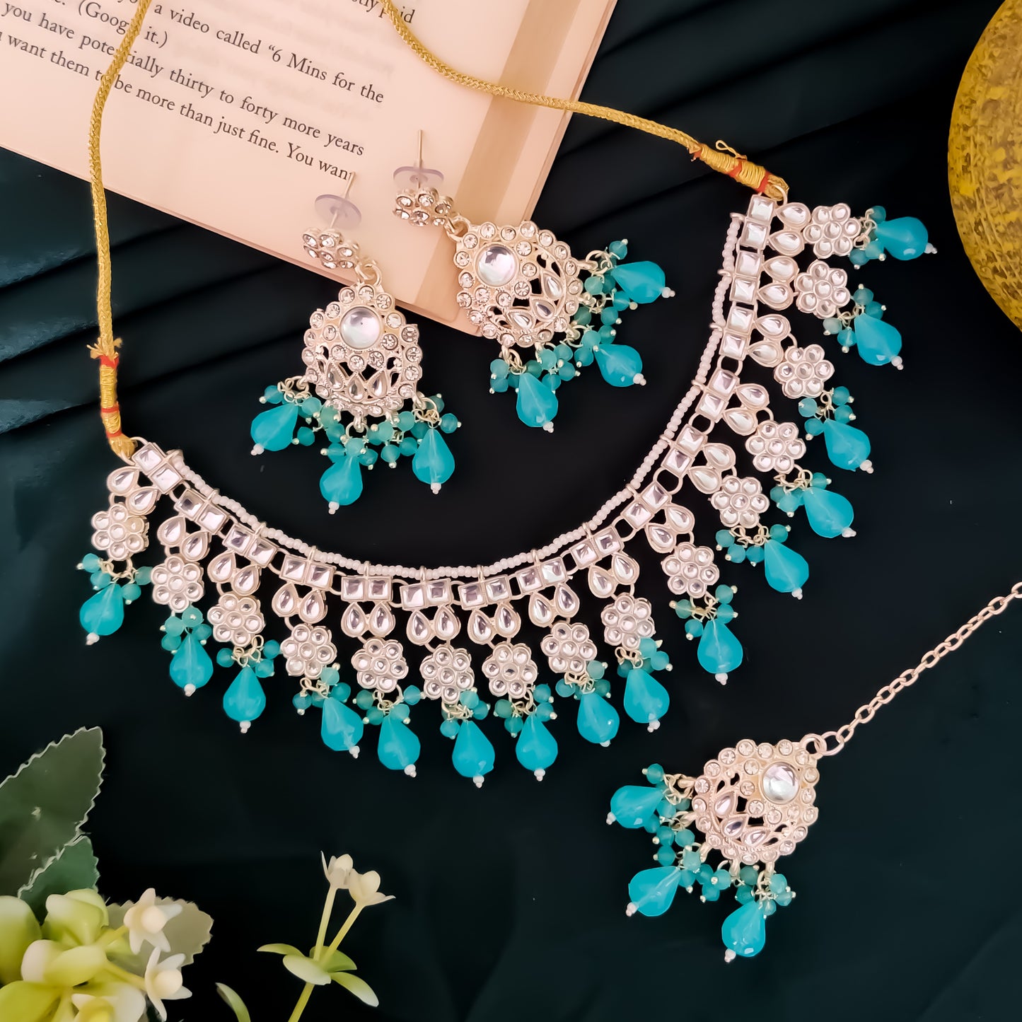 Suhaila Necklace Set - Sky Blue