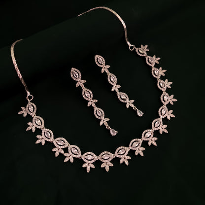 Catherin Silver AD Necklace Set