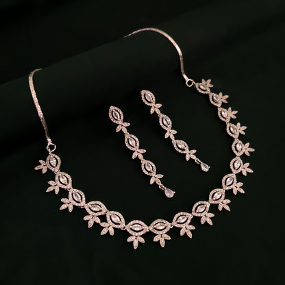 Catherin Silver AD Necklace Set