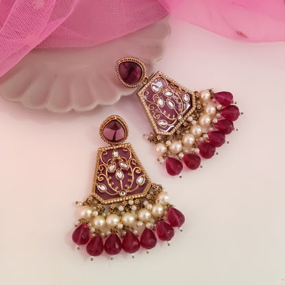Sanskriti MOP Pearl Chandbali - Wine