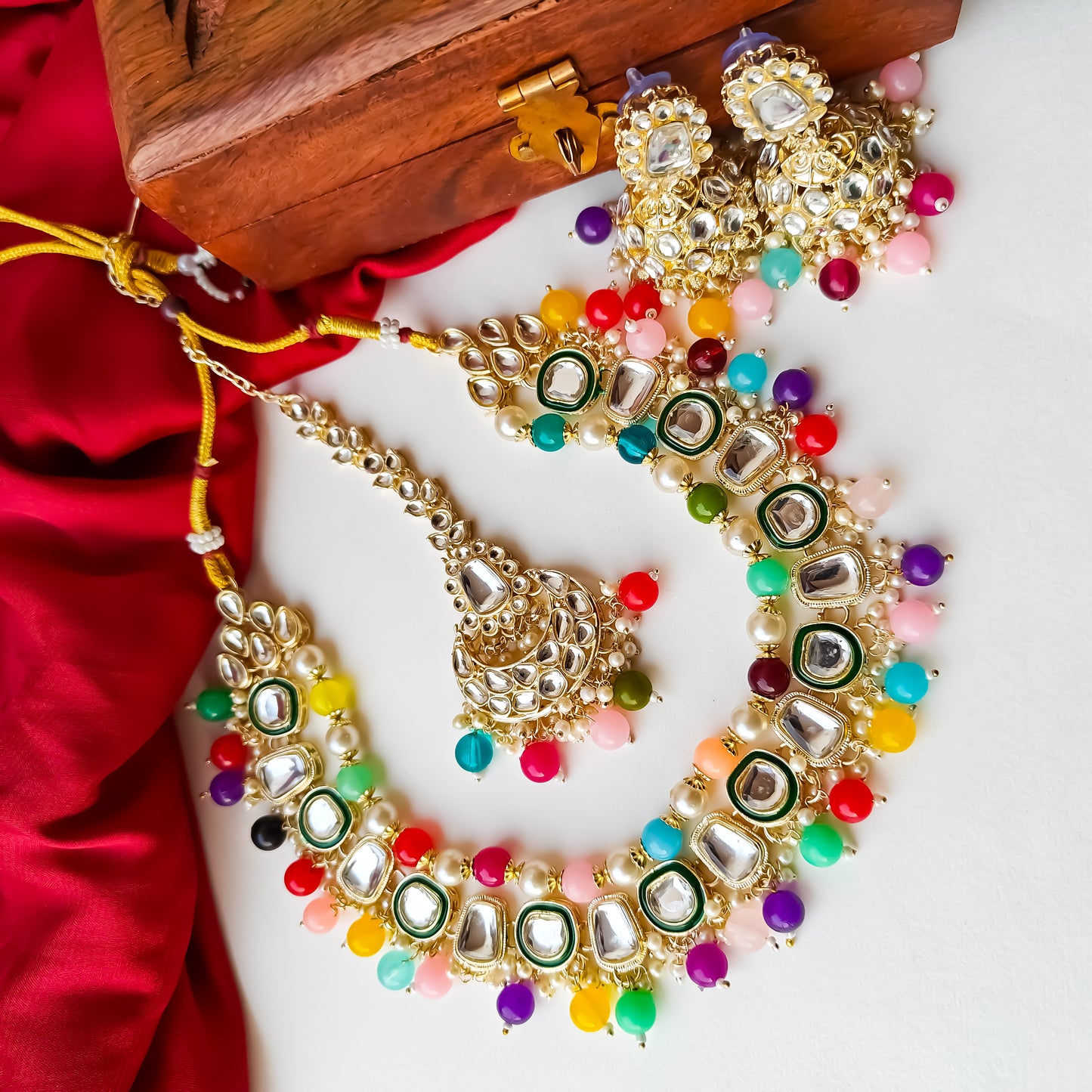 Rabta Double Layered Multi Necklace Set