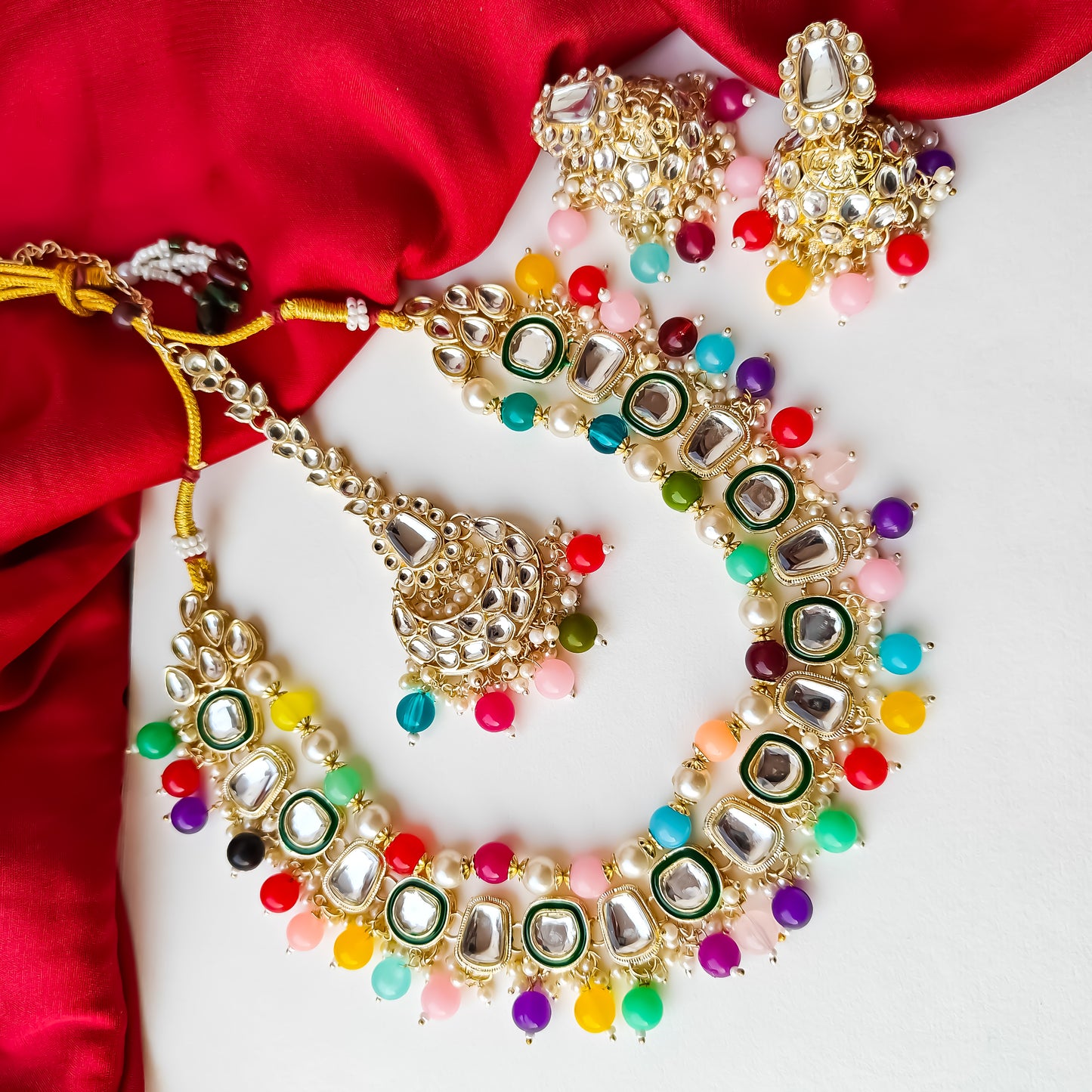 Rabta Double Layered Multi Necklace Set