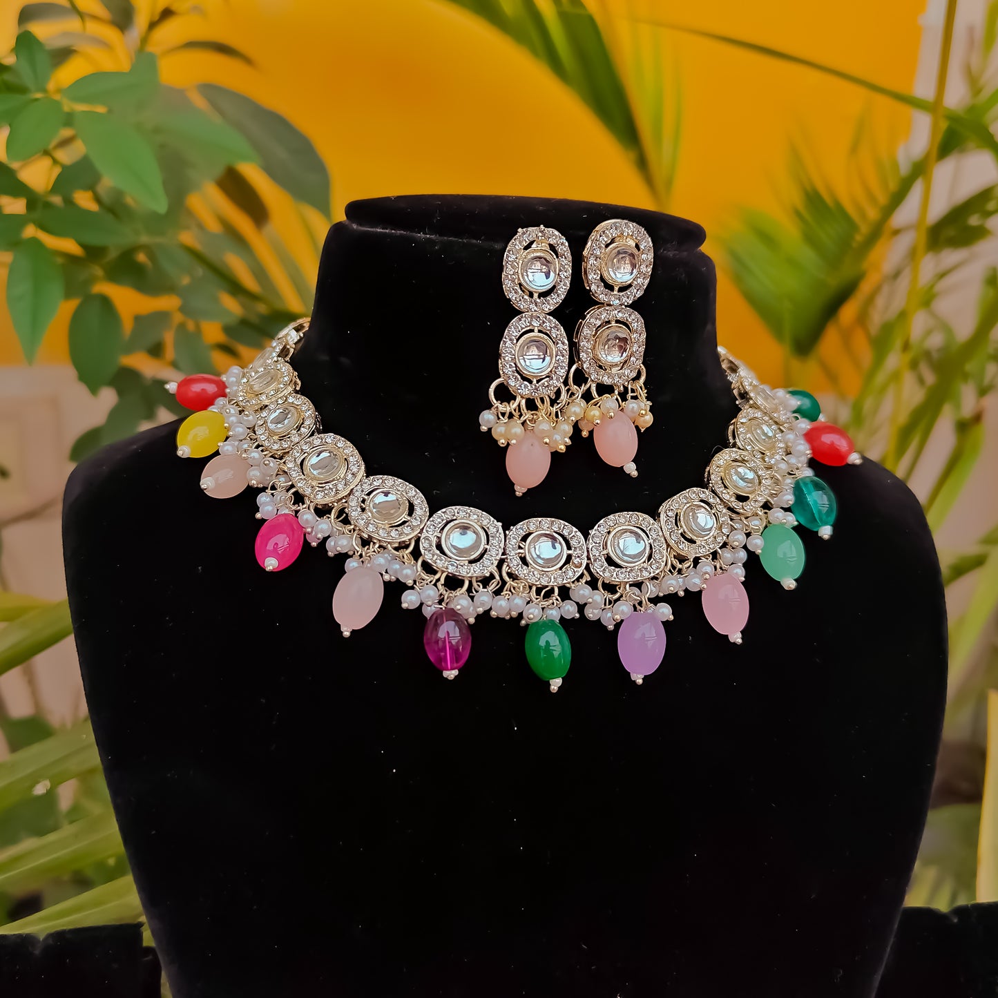 Mohina Multi Necklace Set with Earrings