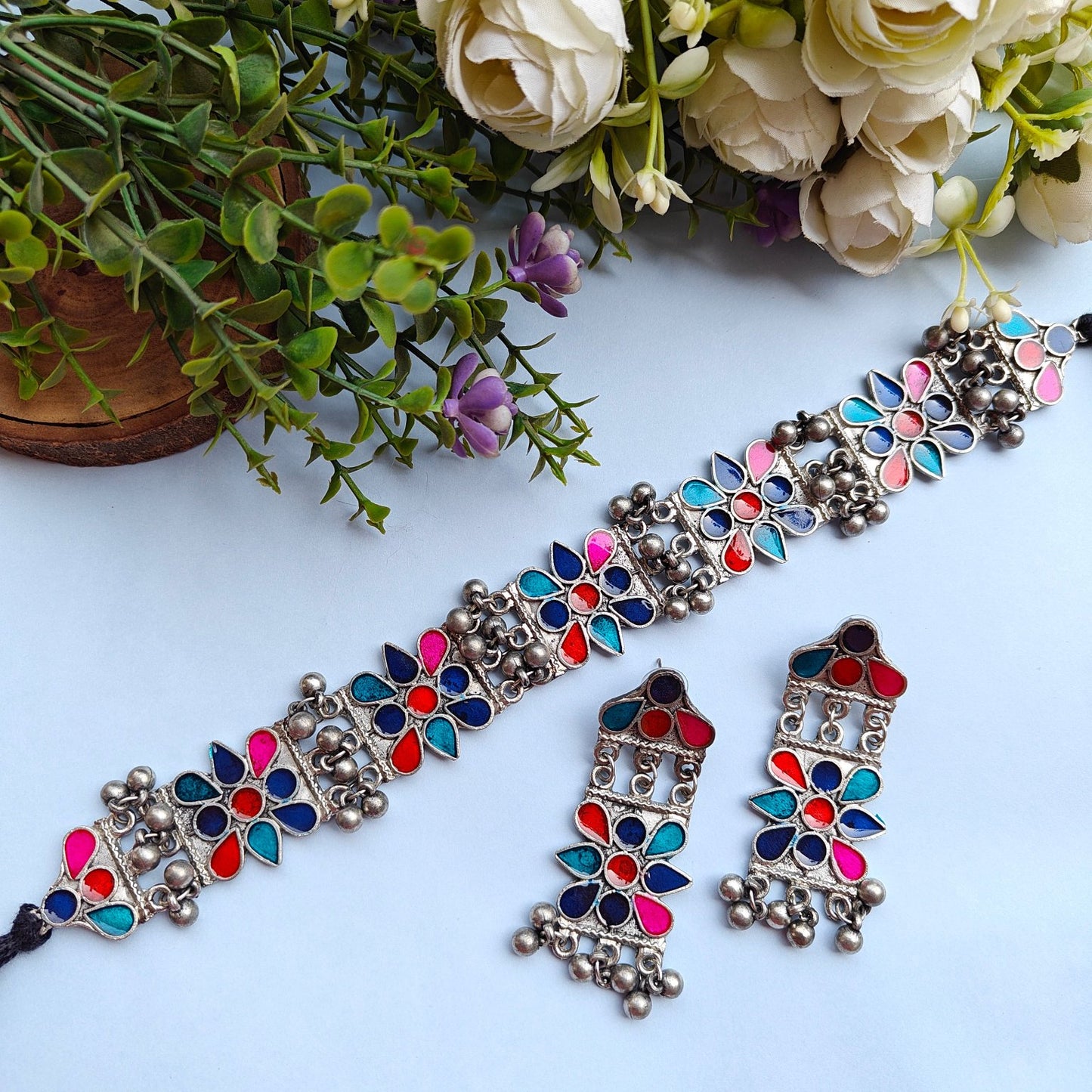 Ariba Afghani Necklace Set with Earrings