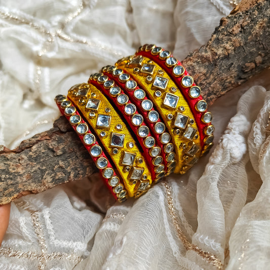 Silk Thread Bangles (Set of 6)