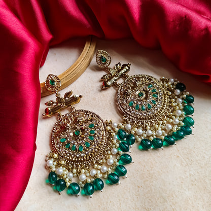 Preet Chandbali Earrings- Green