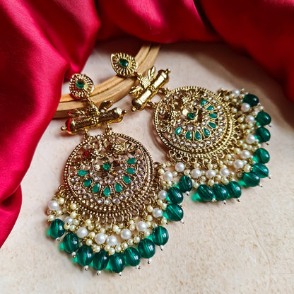 Preet Chandbali Earrings- Green