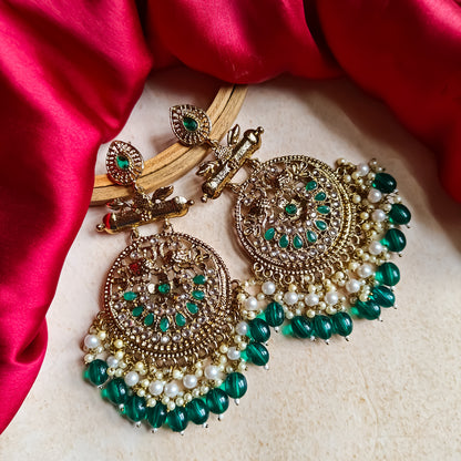 Preet Chandbali Earrings- Green