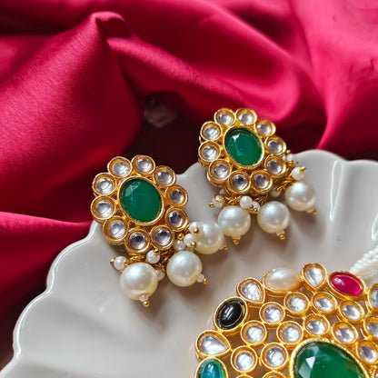 Neha Kundan Choker Necklace Set - Multi