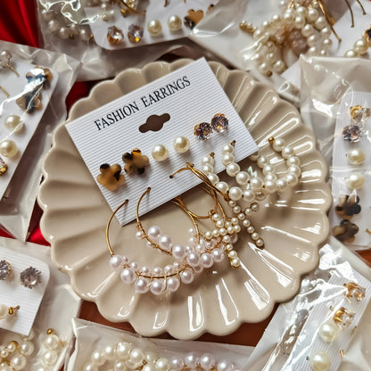 Korean Set of 6 Earrings