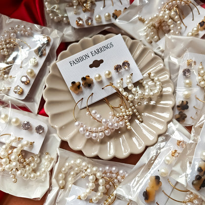 Korean Set of 6 Earrings