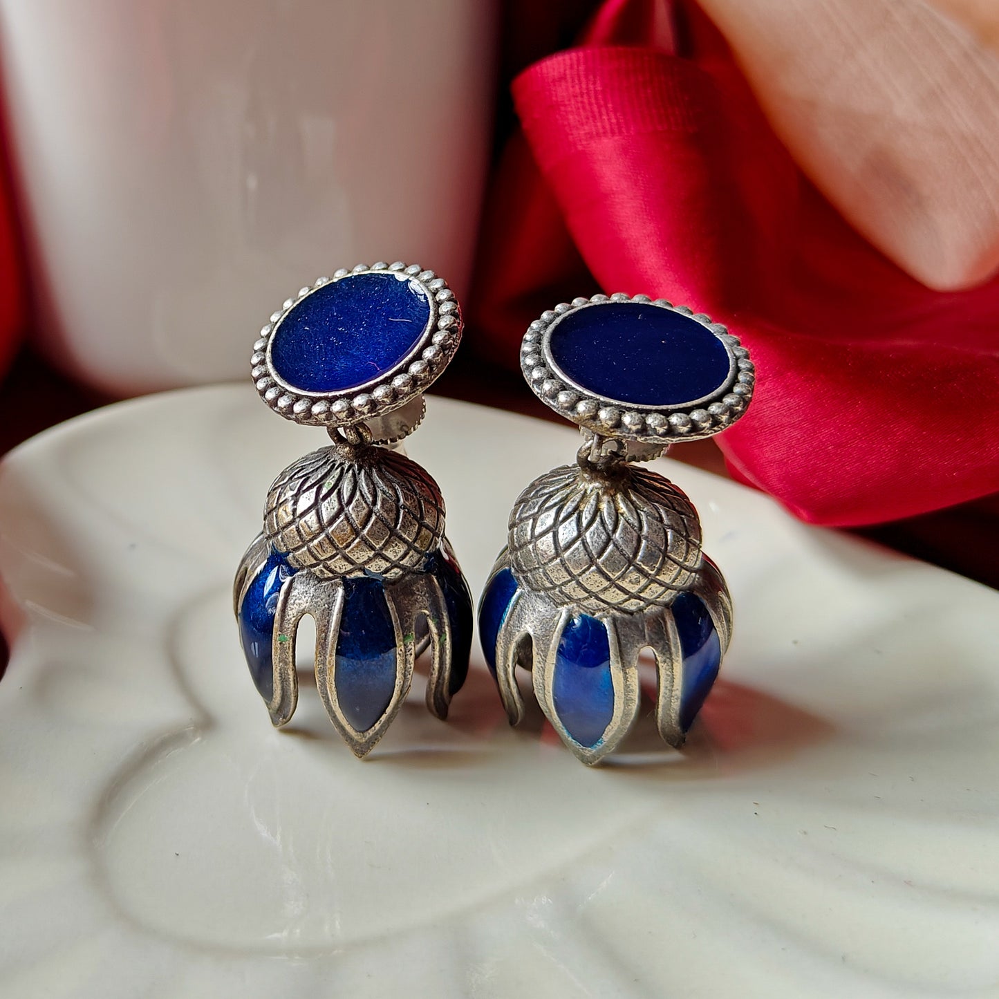 Kamal SLA Brass Meenakari Jhumka Earrings