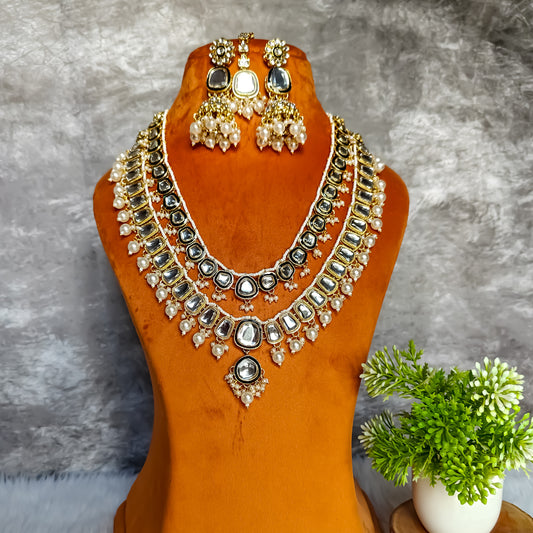 Deep Double layer Kundan Necklace Set