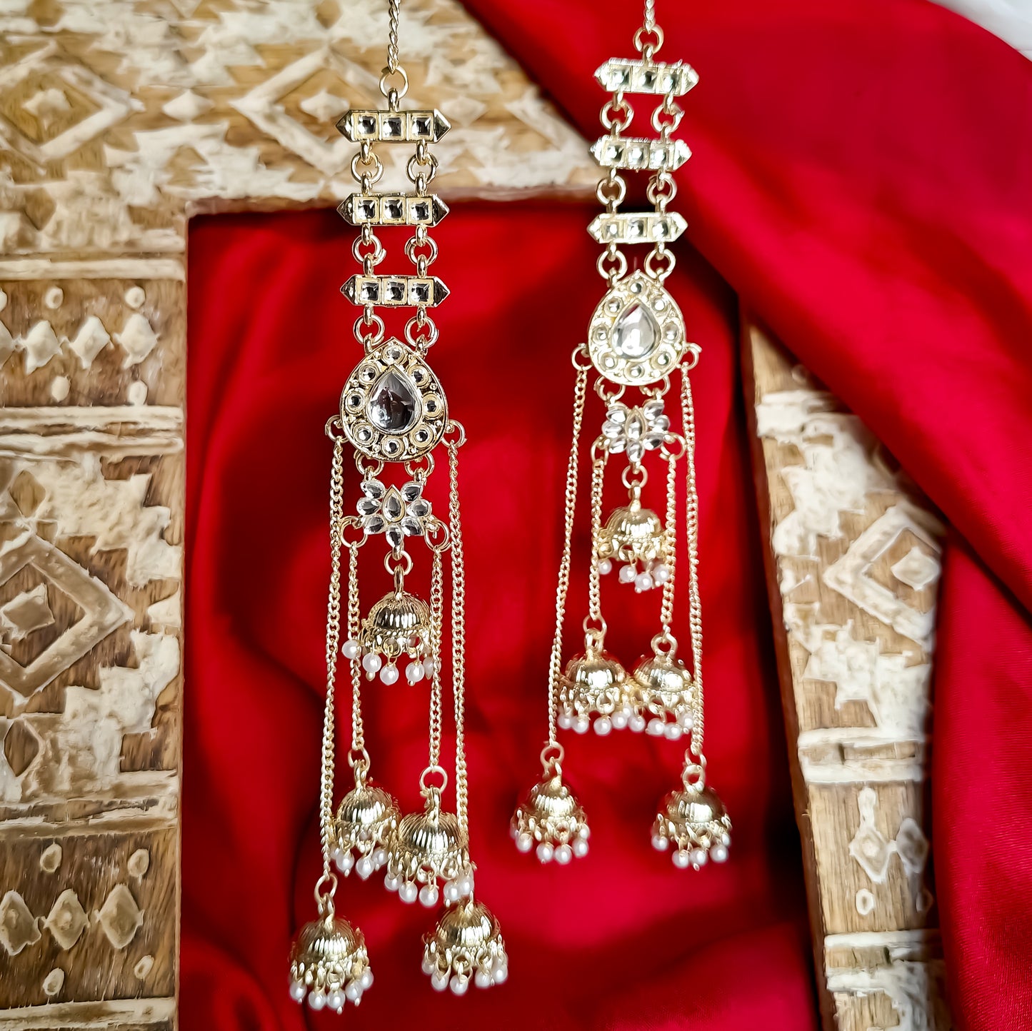 Nakshi Golden Jhumka Earrings with Sahara