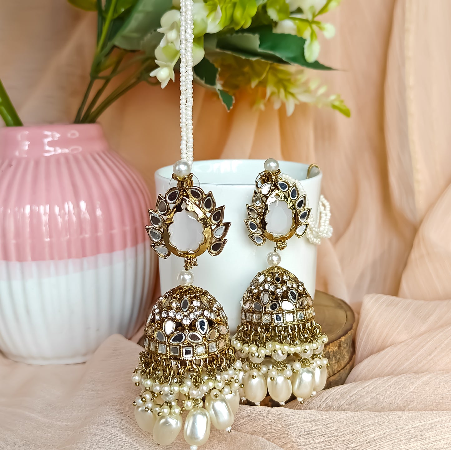 Shagun Jhumka Earrings  - Golden