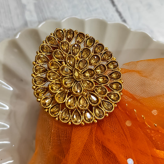 Leaf shaped adjustable Ring