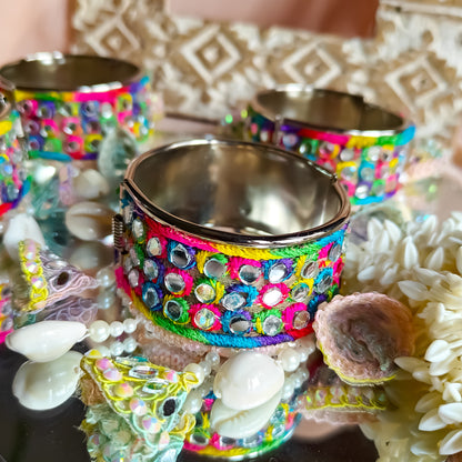 Kutch Work Openable Shell Kada (Single)