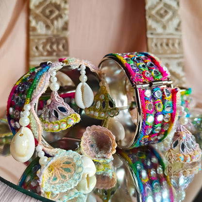 Kutch Work Openable Shell Kada (Single)