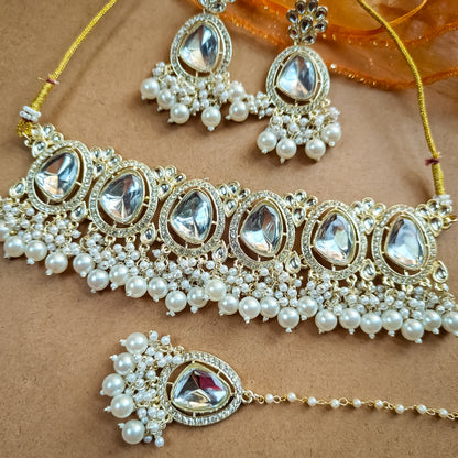 Mehran Kundan Necklace Sets- Golden