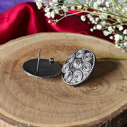 Spiral Brass Stud Earrings