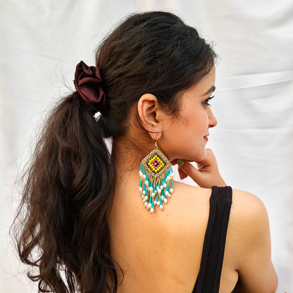 Beach Babes Hand Embroidered Earrings
