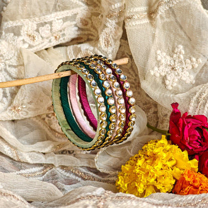 Vibhina Silk Thread Bangle Set of 4 (Multi)