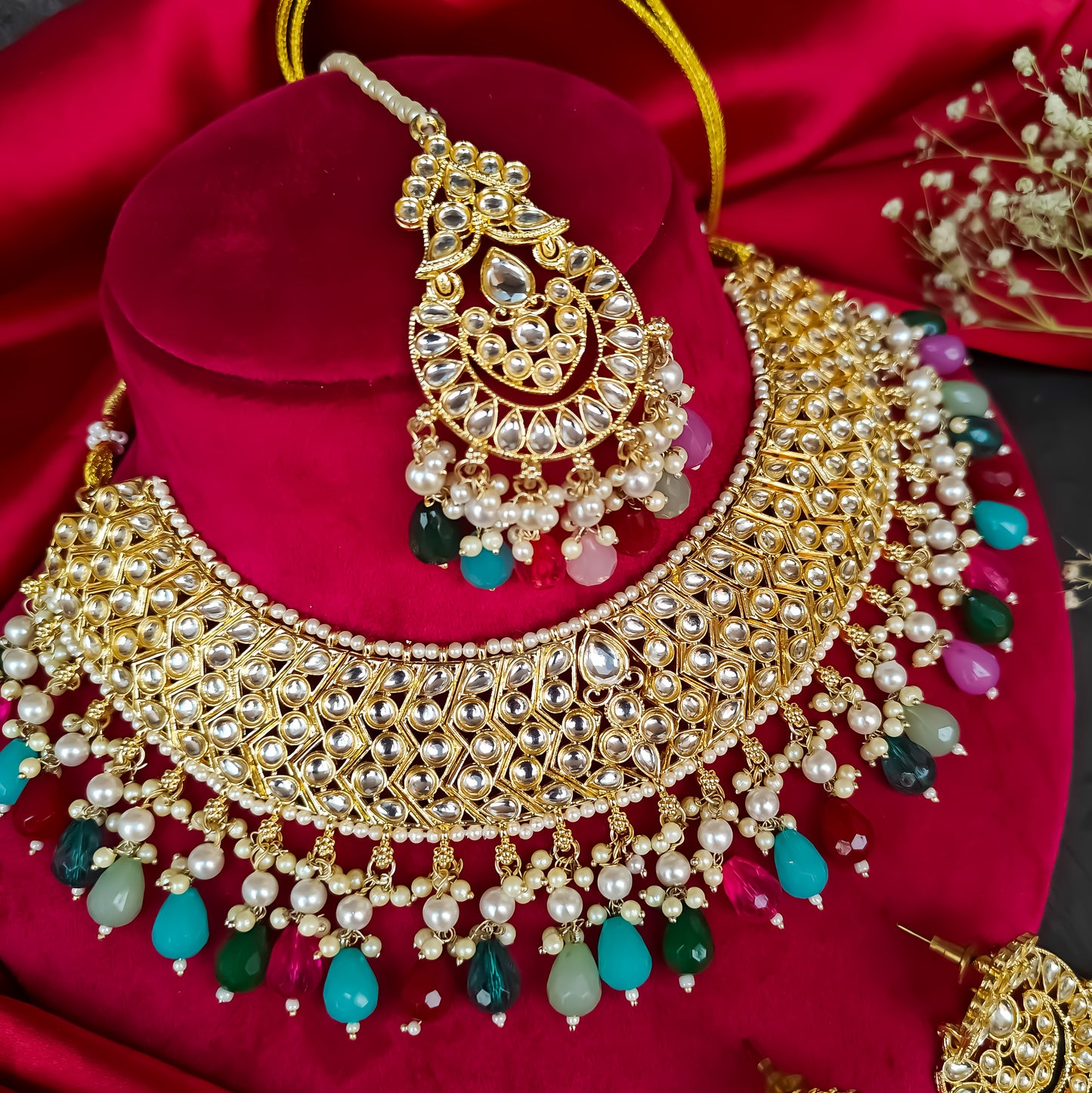 Jasleen Dabi Kundan Necklace Set - Multi