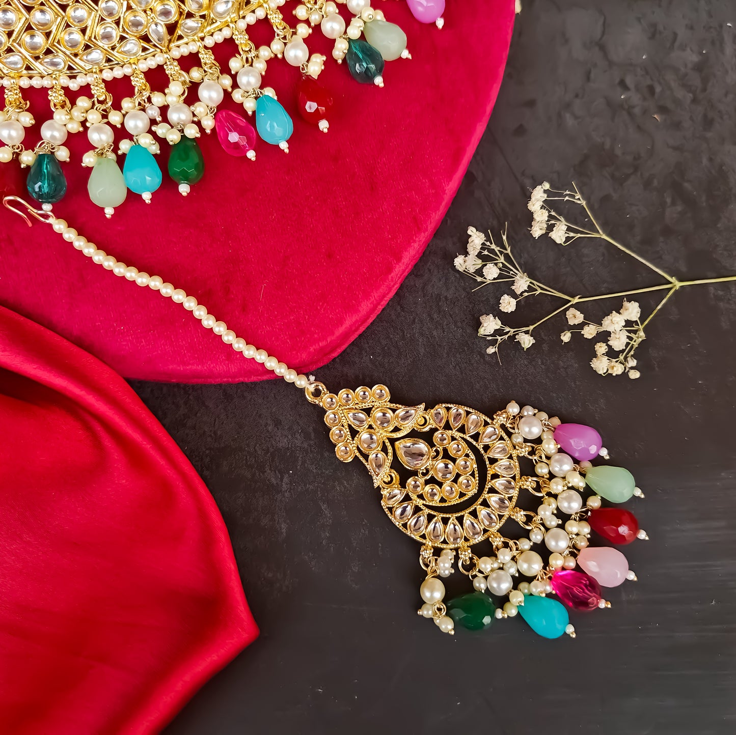 Jasleen Dabi Kundan Necklace Set - Multi