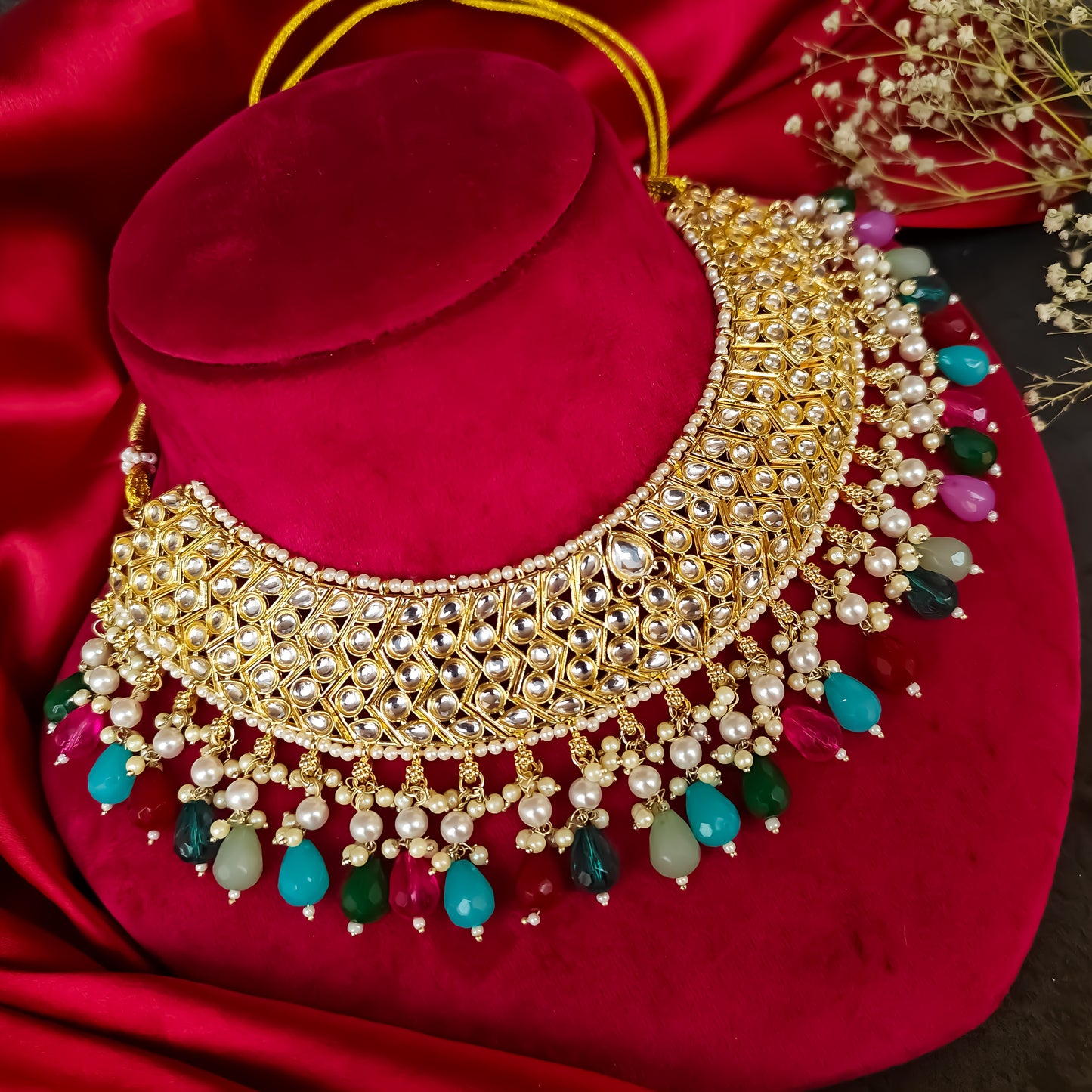 Jasleen Dabi Kundan Necklace Set - Multi