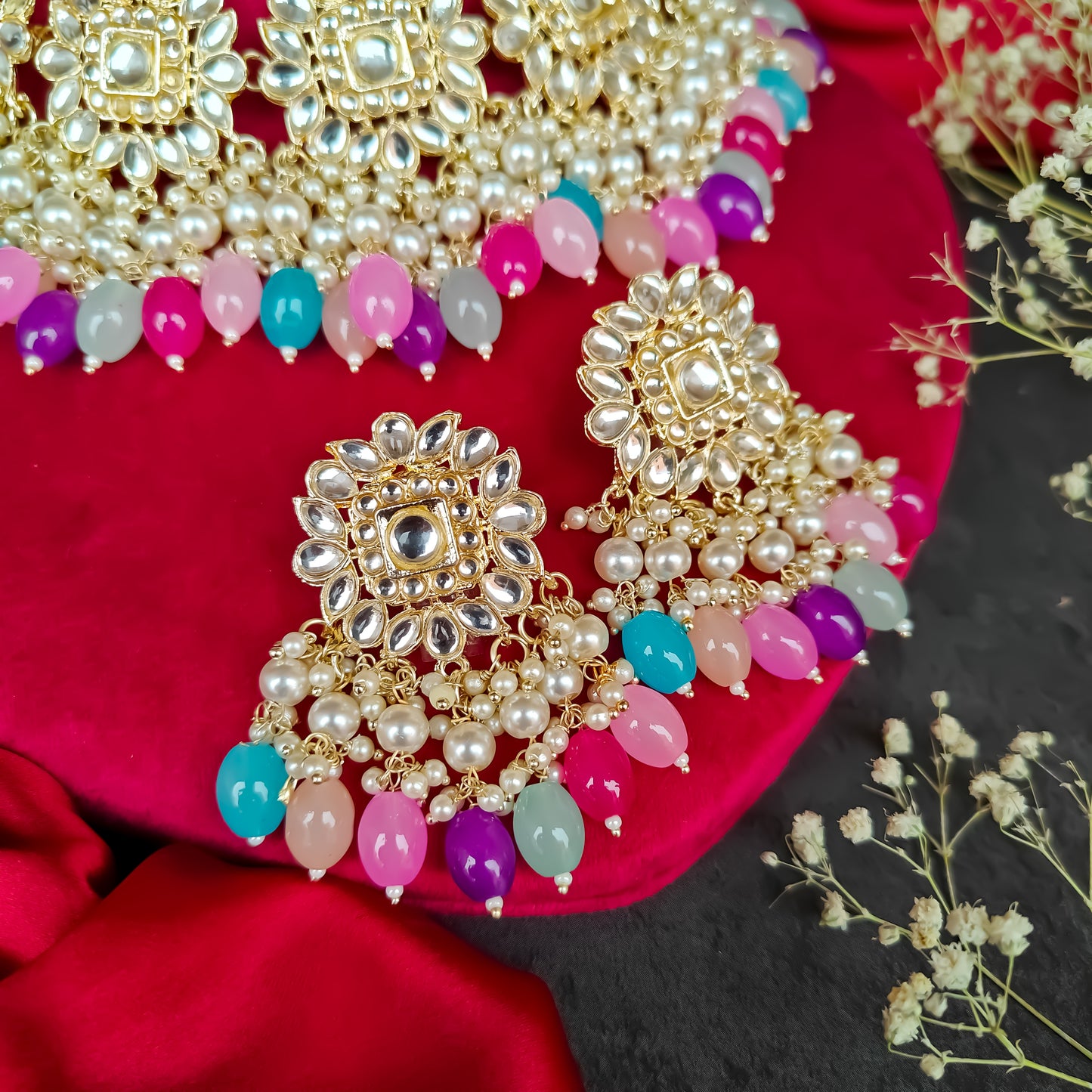 Arshi Kundan Necklace Set Multi