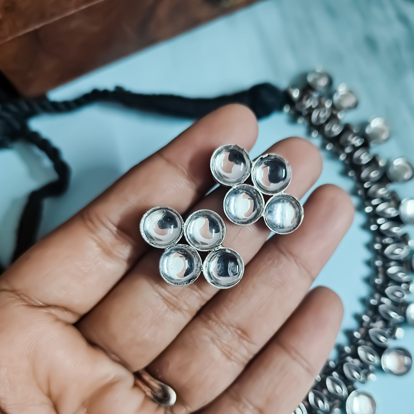 Ruhi German Silver Necklace Set