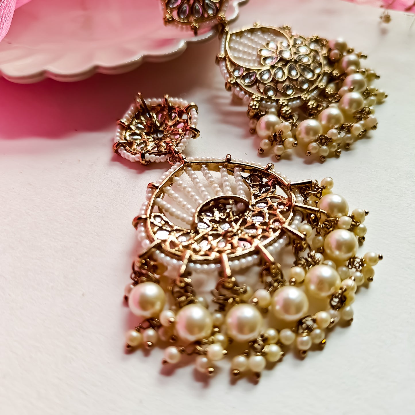 Kesar Chandbali Earrings- Golden
