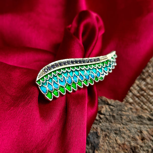 Peacock Blue Adjustable Ring