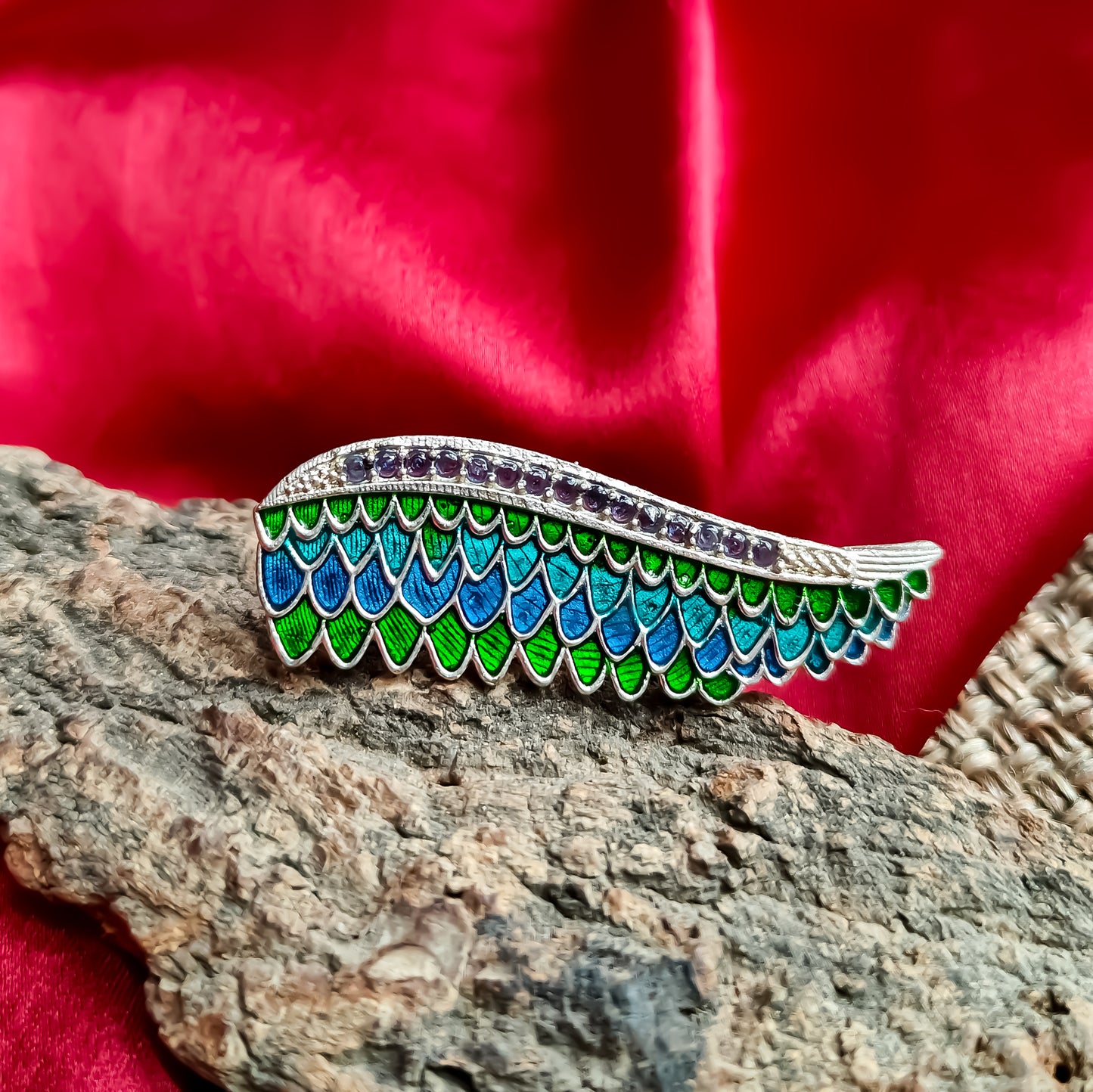 Peacock Blue Adjustable Ring