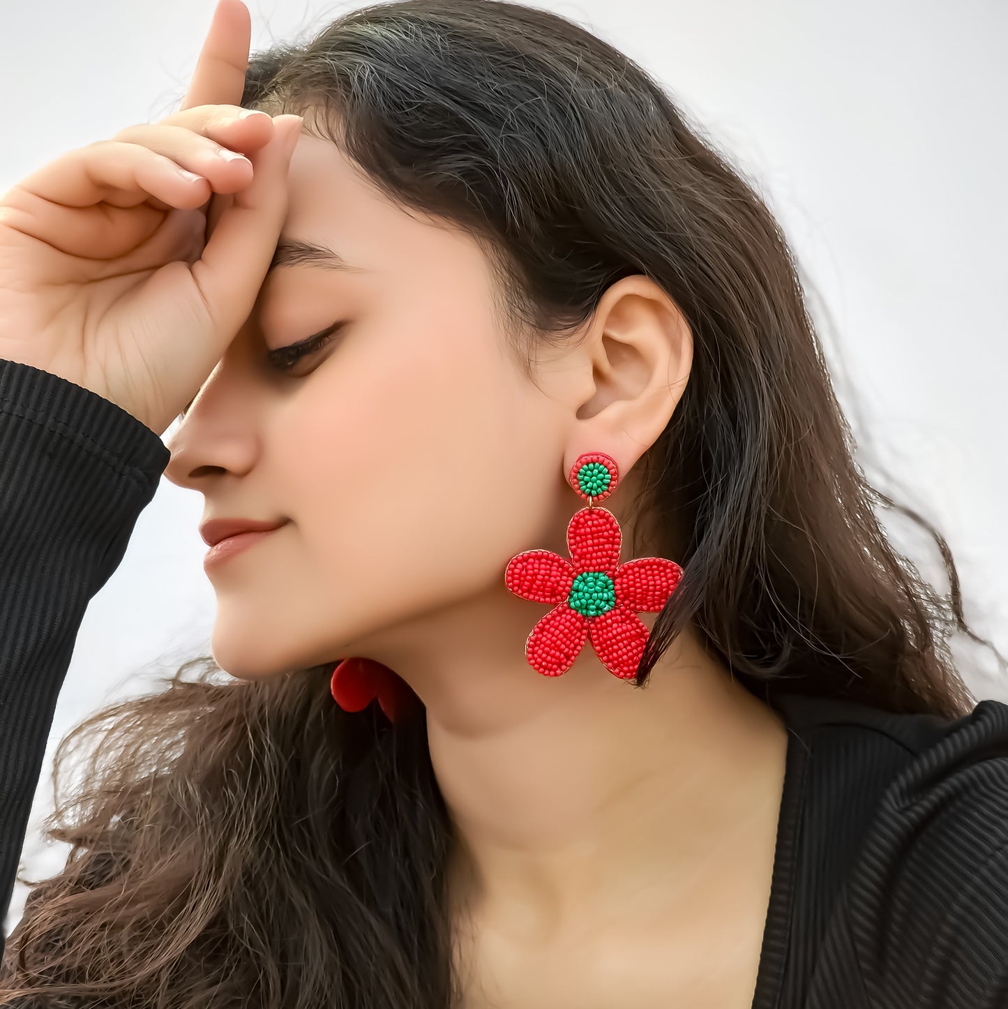 Fantastic Floral Hand Embroidered Earrings