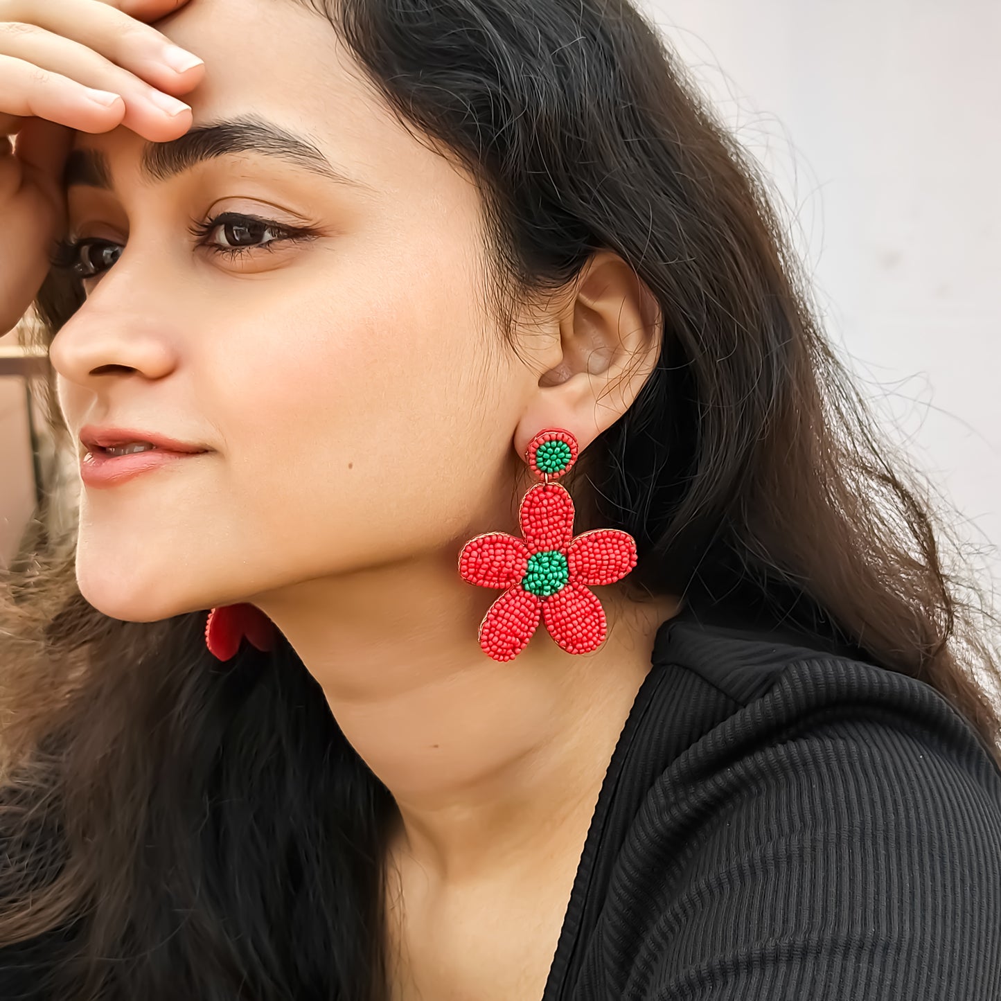 Fantastic Floral Hand Embroidered Earrings