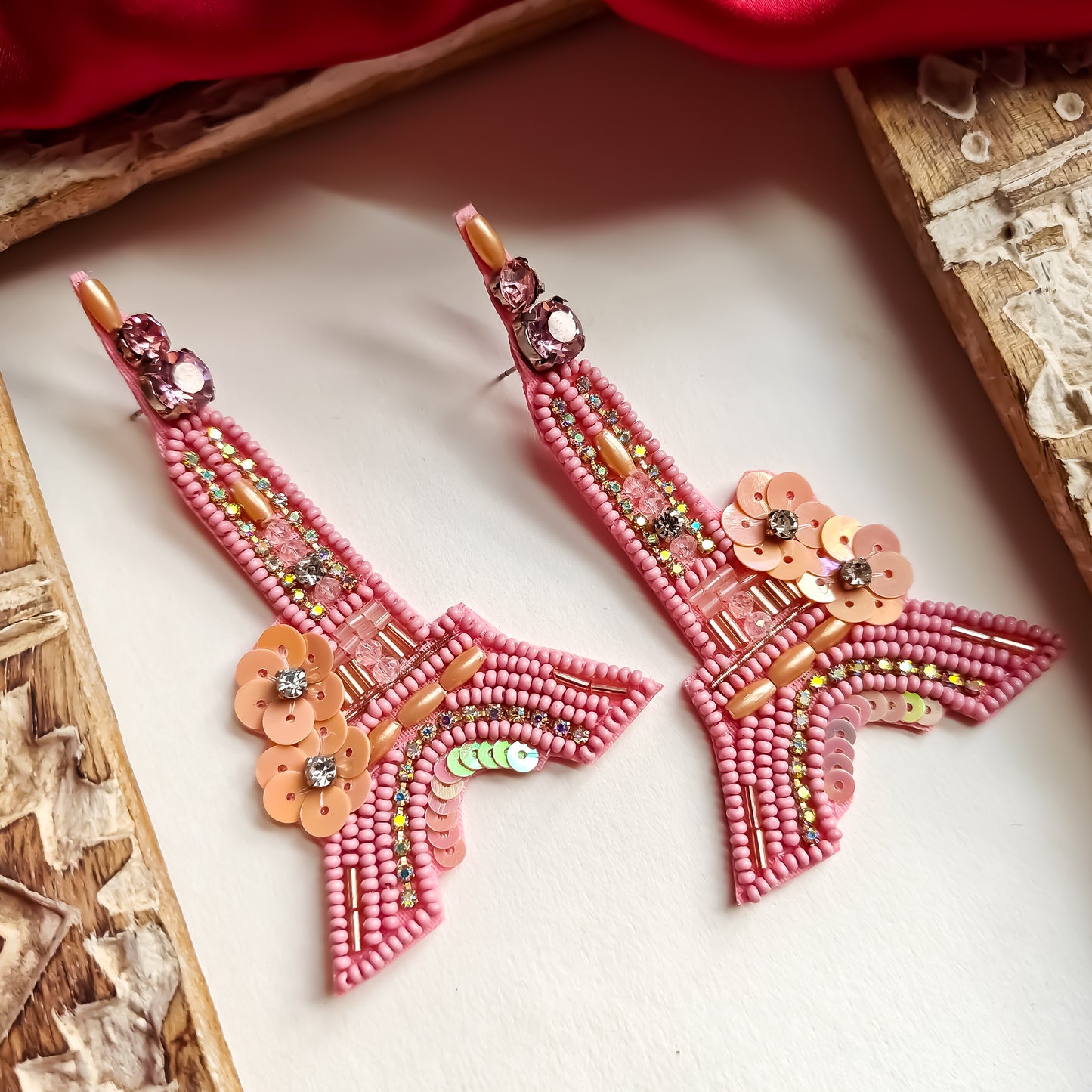 Flaunt Eiffel Tower Hand Embroidered Earrings