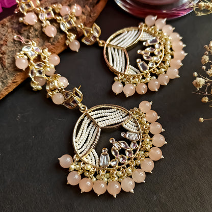 Doli Chandbali Earrings - Peach