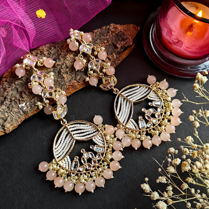 Doli Chandbali Earrings - Peach
