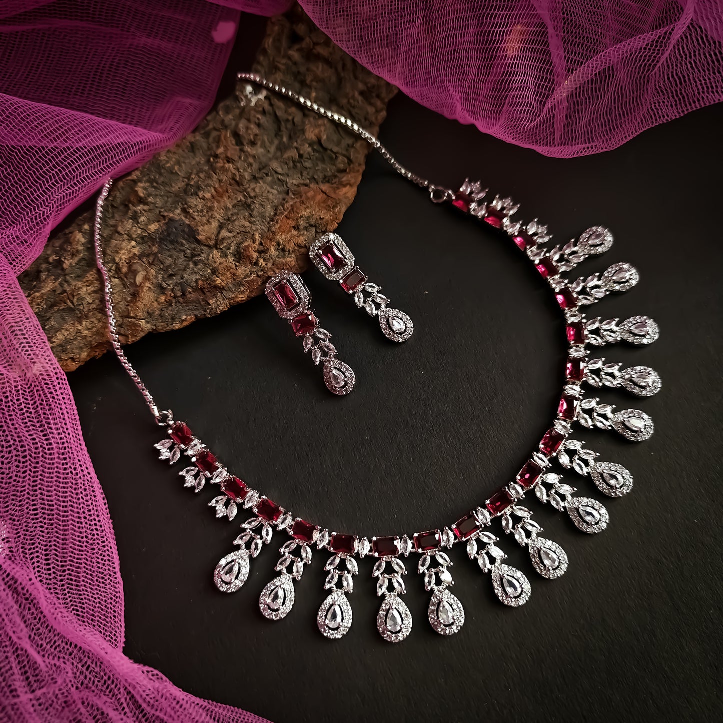 Harriet AD Necklace Set - Ruby