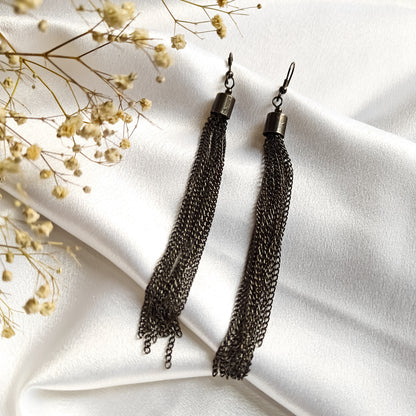 Black Metal Hanging Earrings