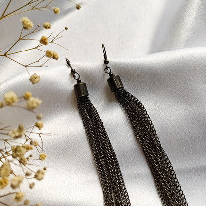 Black Metal Hanging Earrings