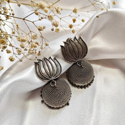 Lotus Sla Brass Jhumka Earrings