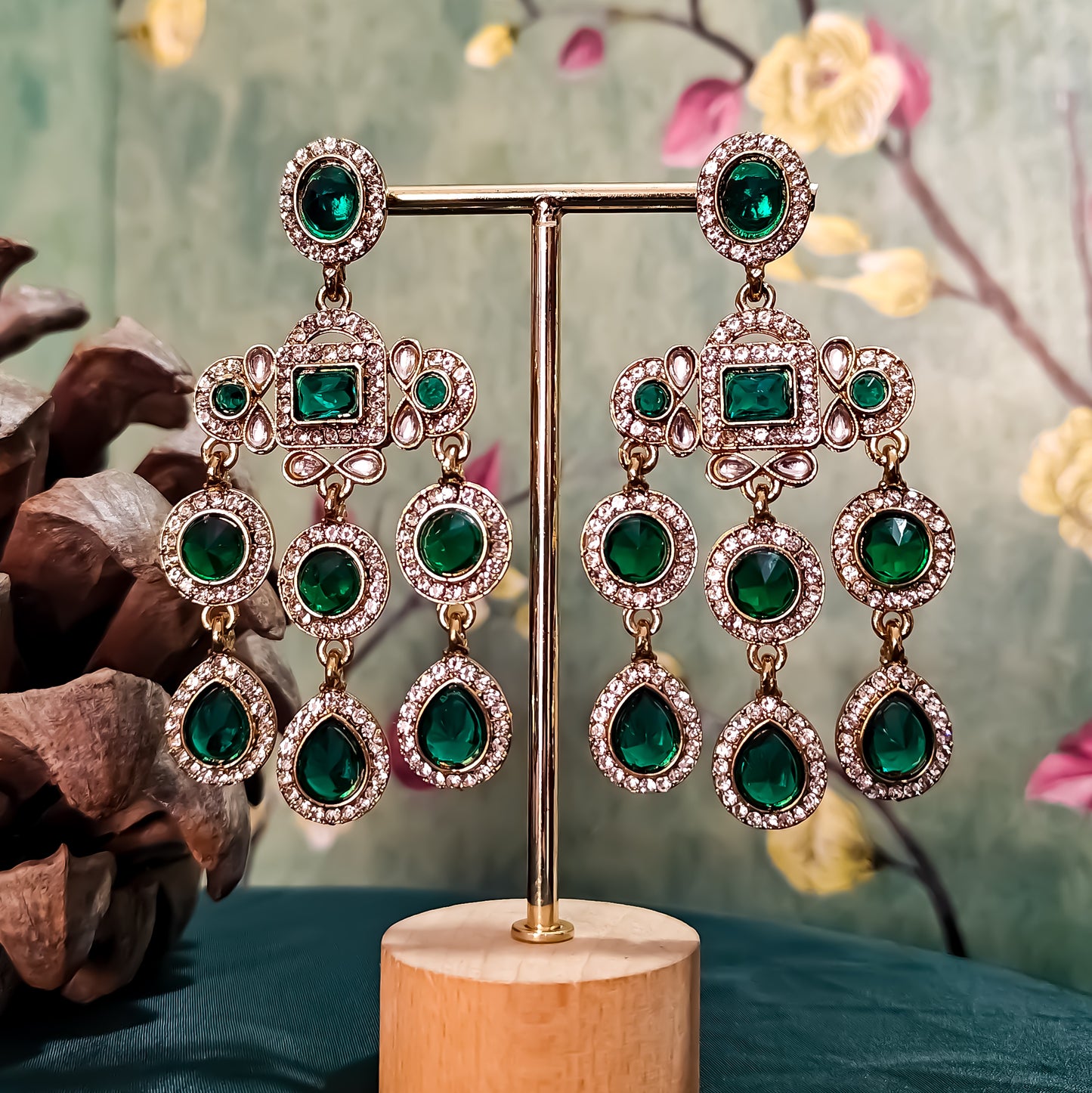Davi Dangler Earrings - Green