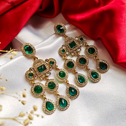 Davi Dangler Earrings - Green