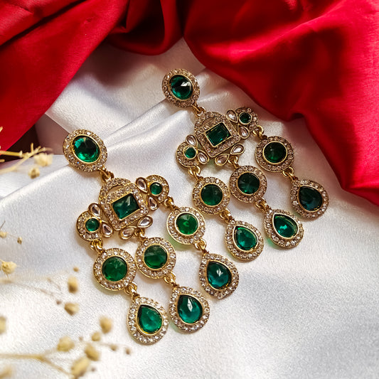 Davi Dangler Earrings - Green