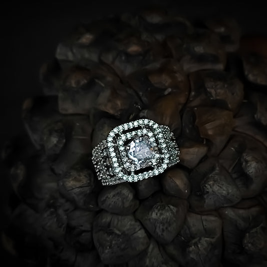 Aurora American Diamond Adjustable Ring