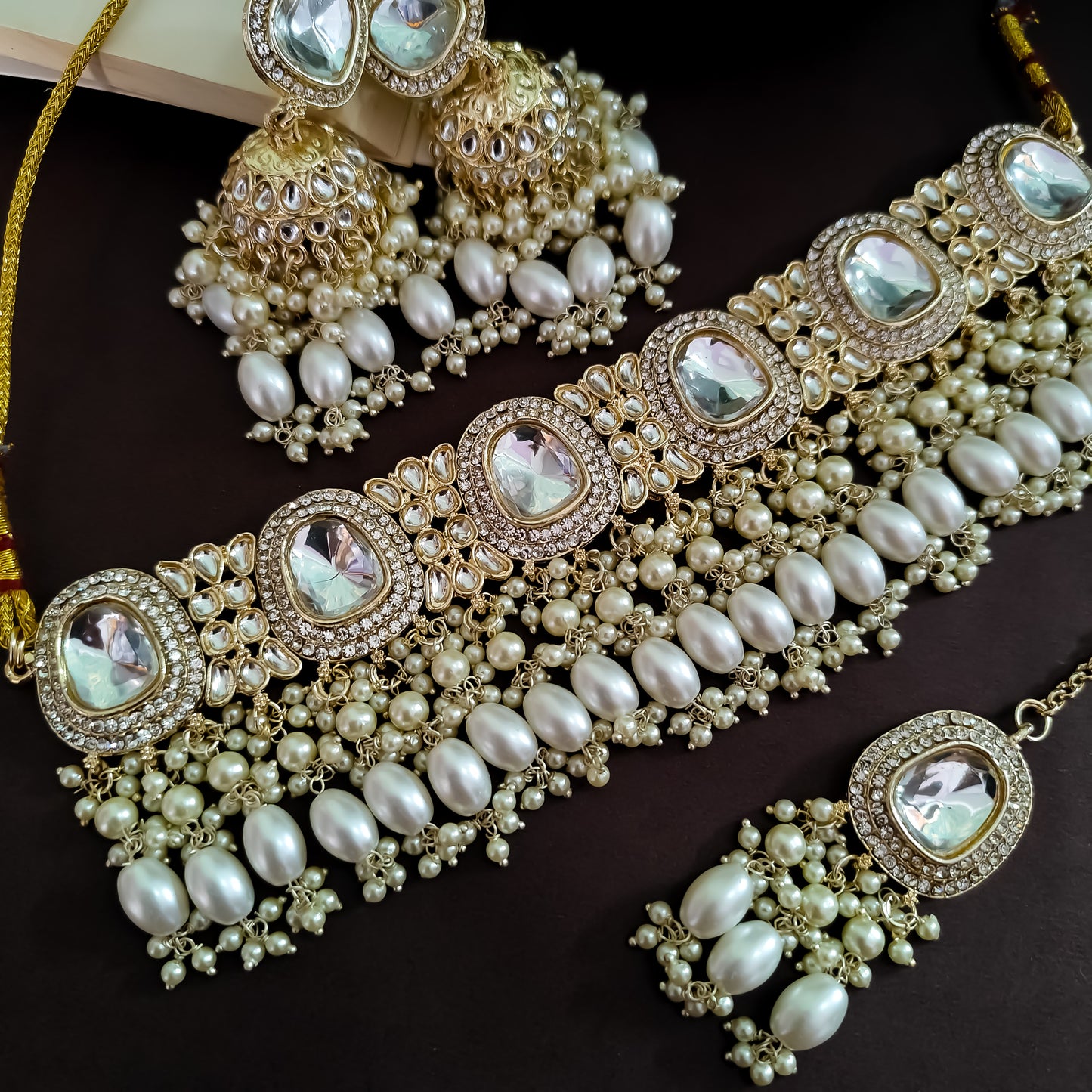 Anika Pearl Necklace Set - Golden