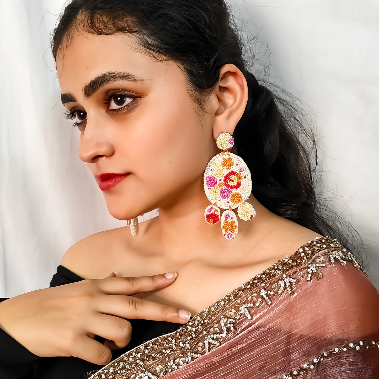 Riza Seed Bead Handcrafted Earrings