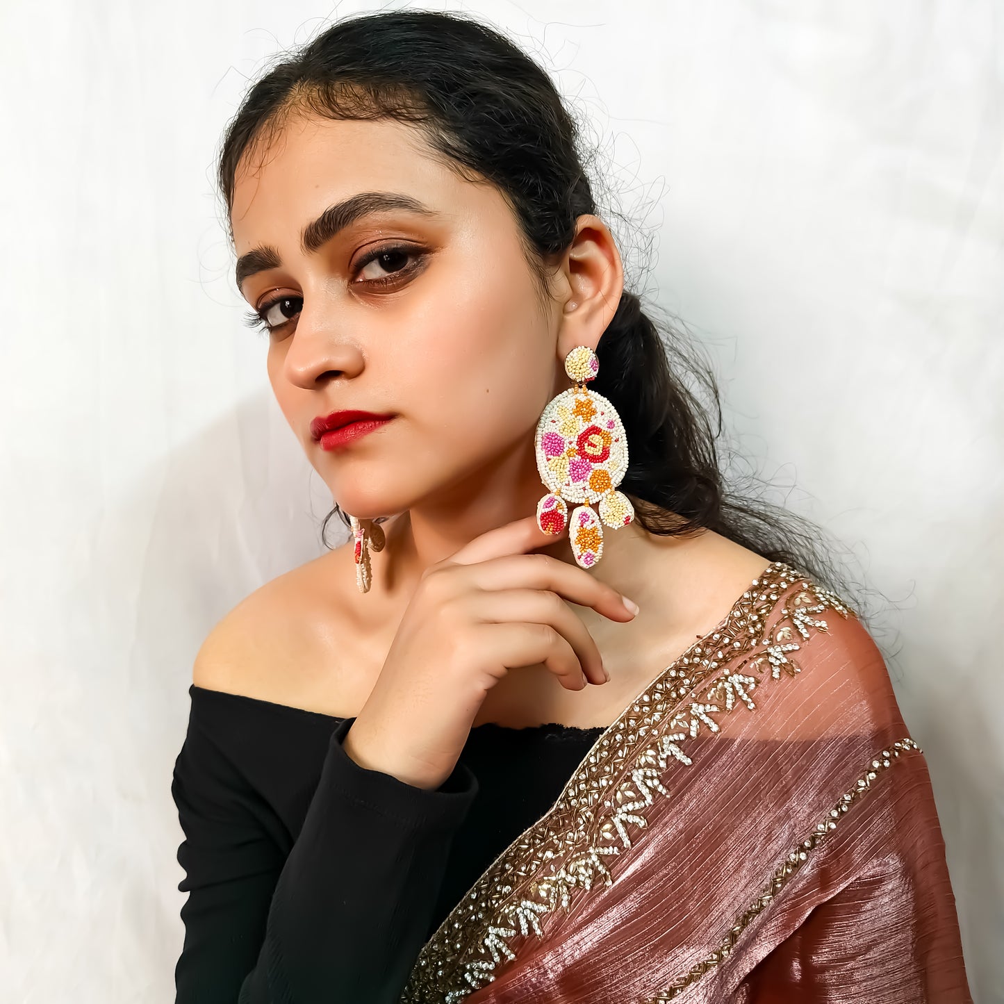 Riza Seed Bead Handcrafted Earrings